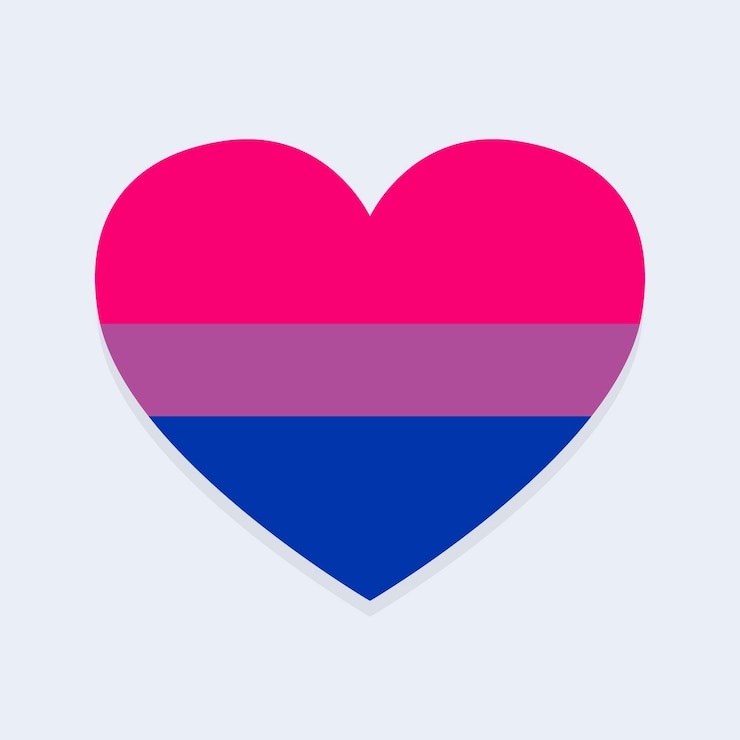 Vetor grátis bandeira bissexual em forma de coração