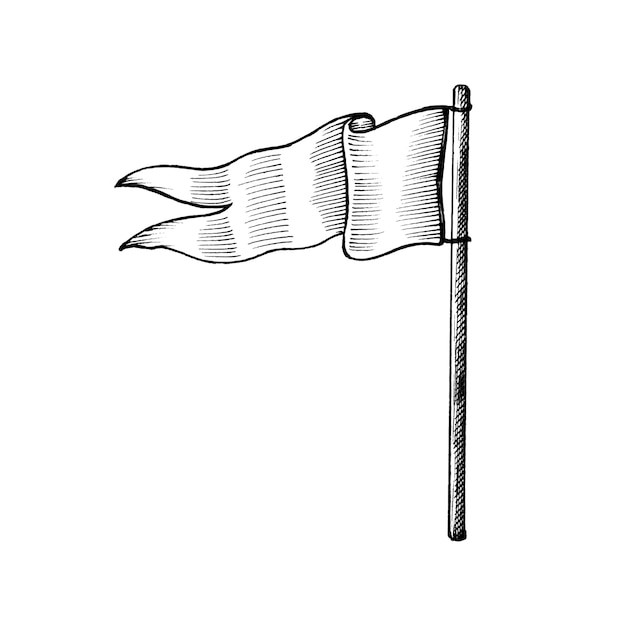 Vetor grátis bandeira branca desenhada de mão