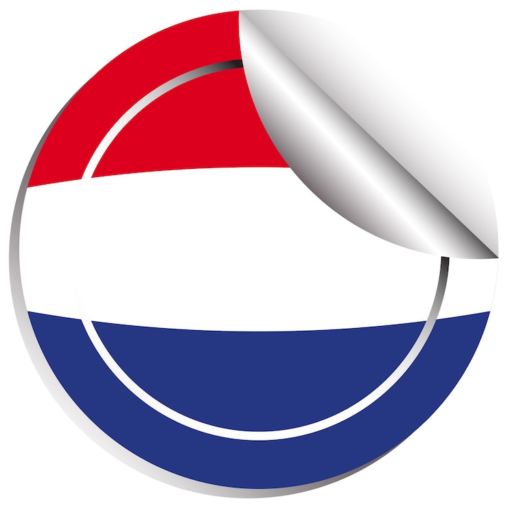 Vetor grátis bandeira da holanda em design de adesivo