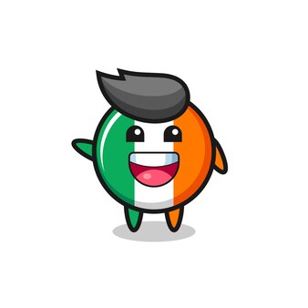 Bandeira da irlanda feliz, mascote fofo, design fofo