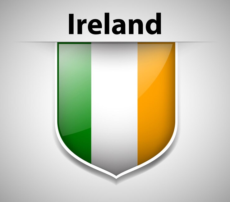 Vetor grátis bandeira da irlanda no crachá