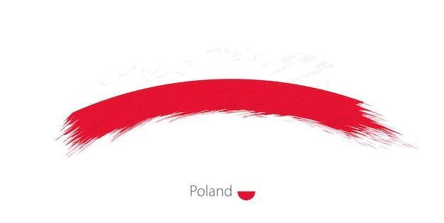 Bandeira da polônia na pincelada grunge arredondado. ilustração vetorial.