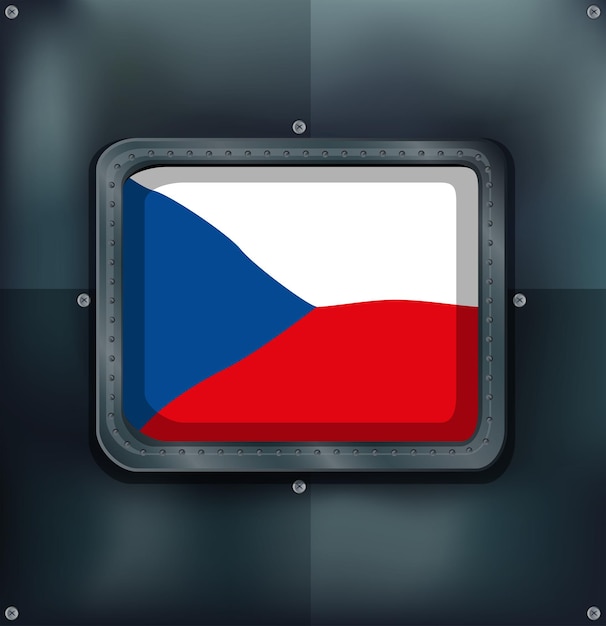 Vetor grátis bandeira da república tcheca em moldura quadrada