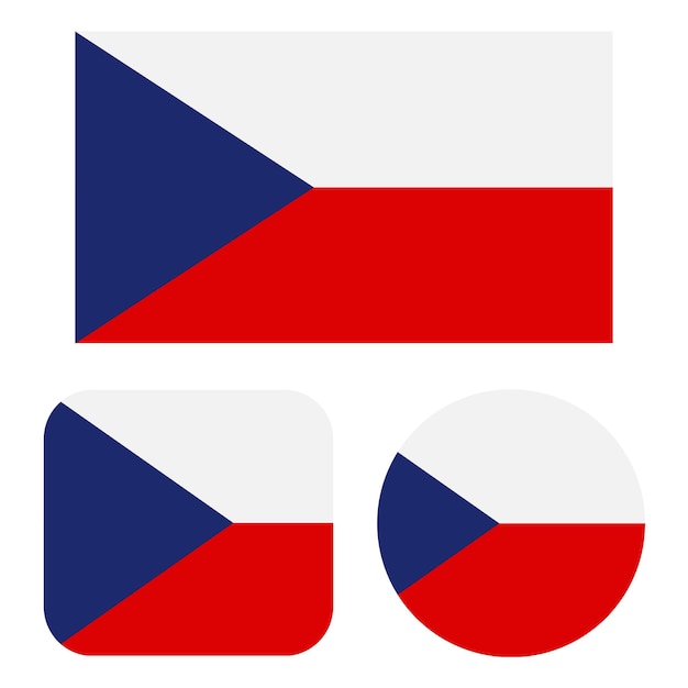 Bandeira da república tcheca em retângulo quadrado e círculo