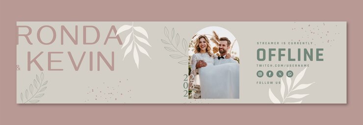 Vetor grátis bandeira de casamento botânico.