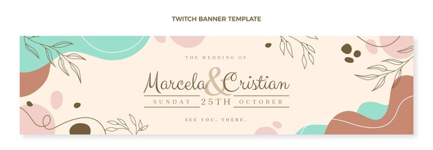 Bandeira de casamento desenhada à mão