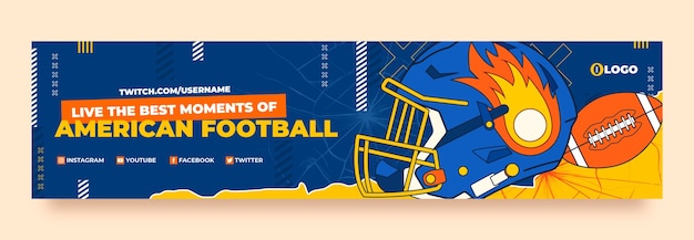 Bandeira de contração de futebol americano desenhada à mão