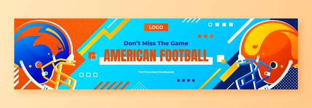 Bandeira de contração de futebol americano gradiente