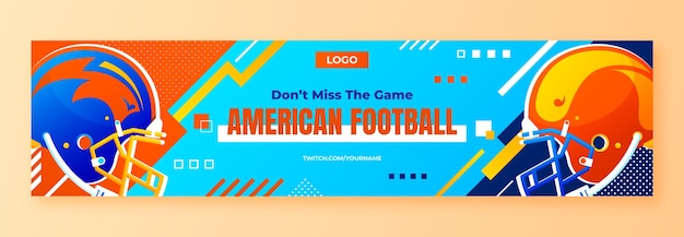 Bandeira de contração de futebol americano gradiente