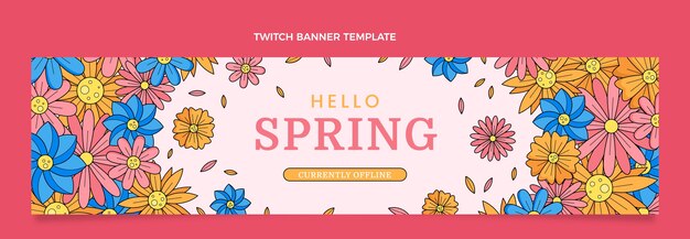 Bandeira de contração de primavera desenhada de mão