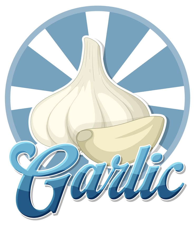Vetor grátis bandeira de desenho animado de alho branco