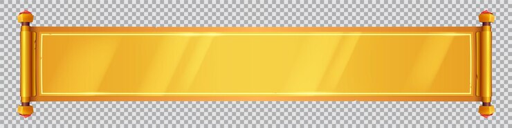 Vetor grátis bandeira de pergaminho real de papel de rolagem de ouro isolada