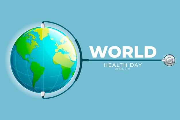 Bandeira do dia mundial da saúde realista
