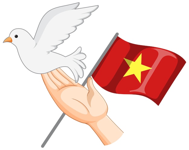Bandeira do Vietnã com pomba branca