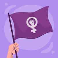 Vetor grátis bandeira feminista desenhada à mão