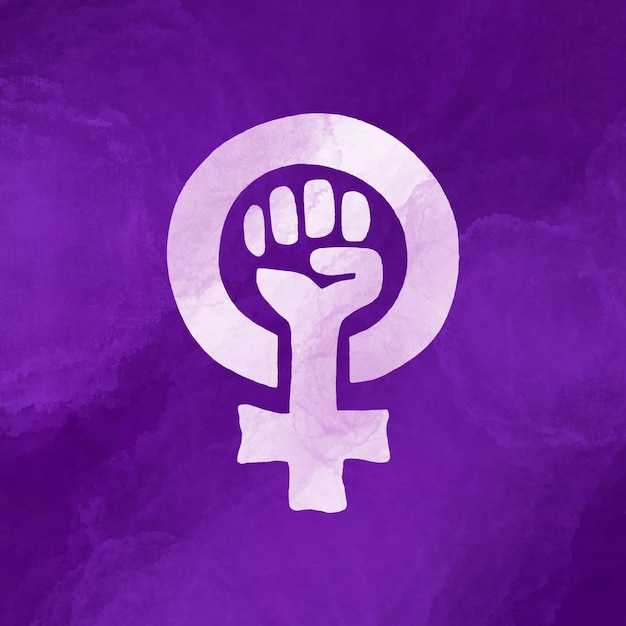 Bandeira feminista em aquarela