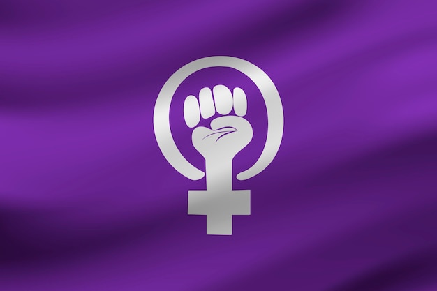 Vetor grátis bandeira feminista realista