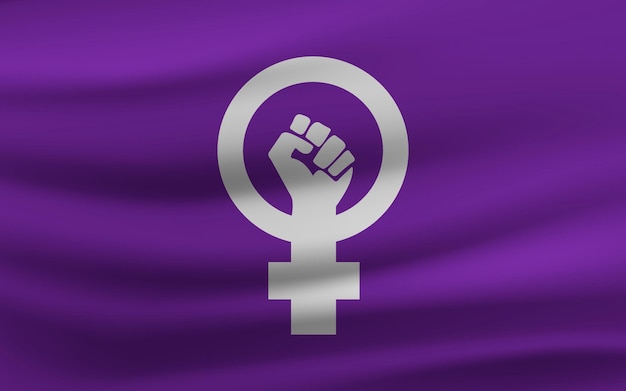 Vetor grátis bandeira feminista realista