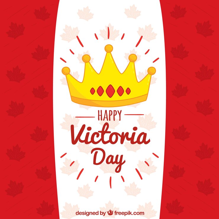 Vetor grátis bandeira fundo com coroa do dia victoria