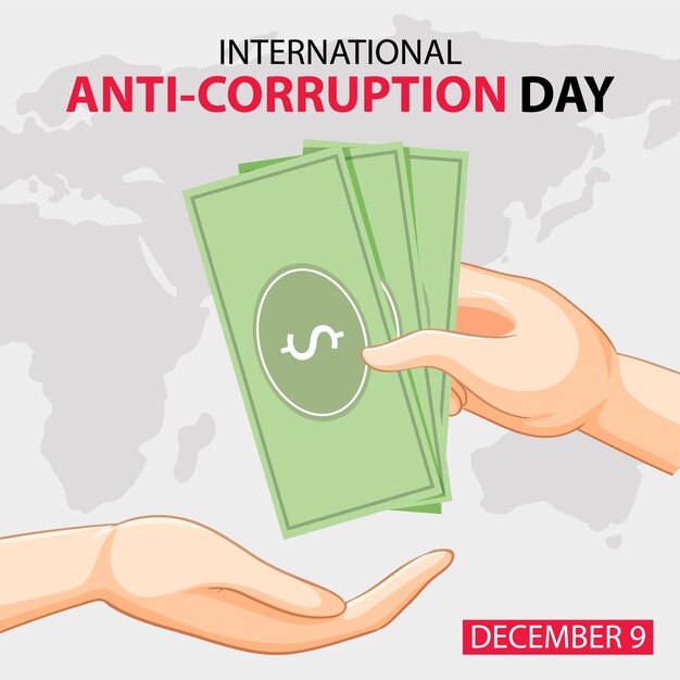 Bandeira internacional do ícone de dezembro do dia anticorrupção