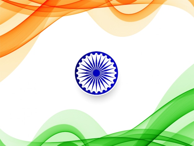 Bandeira ondulada elegante indiano design de fundo