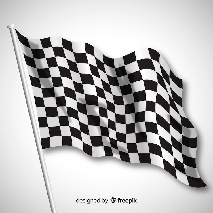 Vetor grátis bandeira quadriculada clássica com design realista