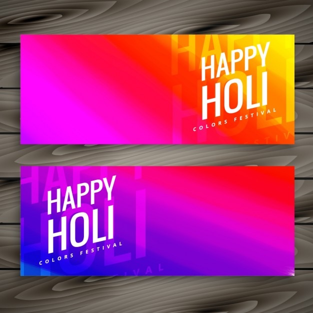 Vetor grátis bandeiras coloridas holi