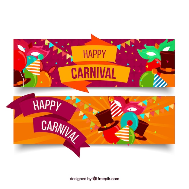 Vetor grátis bandeiras de carnaval planas