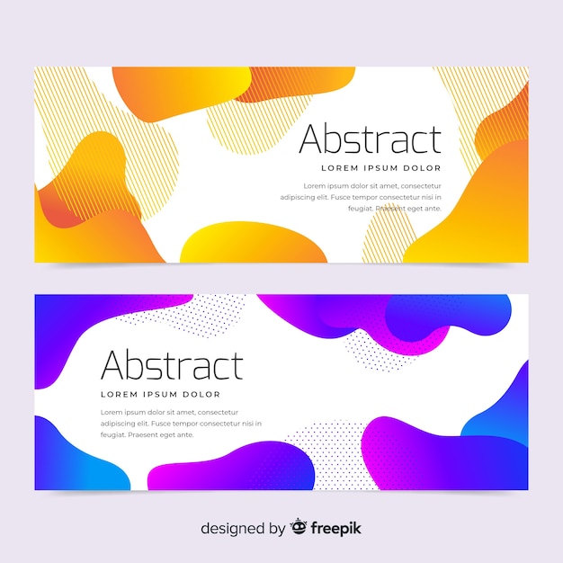 Bandeiras de formas orgânicas abstratas