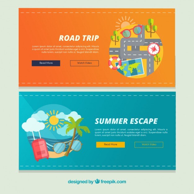 Bandeiras do verão e viagem