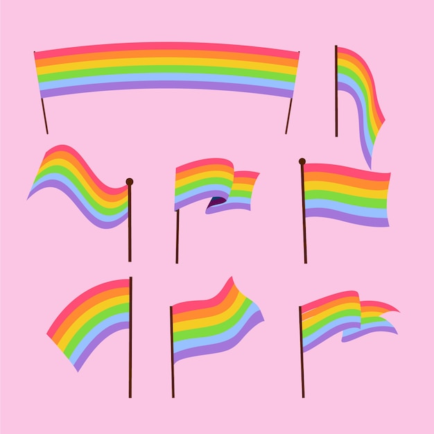 Bandeiras lgbt planas do dia do orgulho lgbt