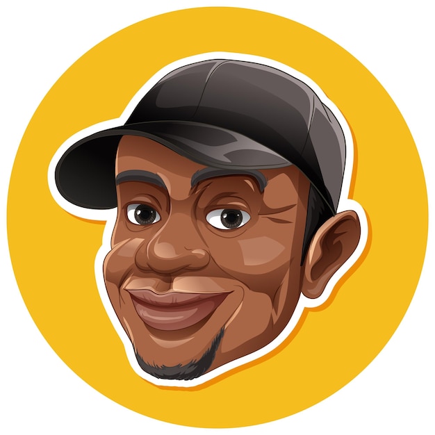 Vetor grátis bangkok tailândia 12 de maio de 2023 caricatura de tiger woods sorrindo