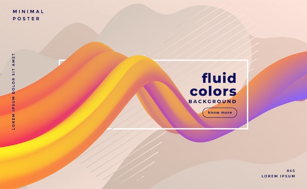 Banner abstrato bonito onda colorida 3d
