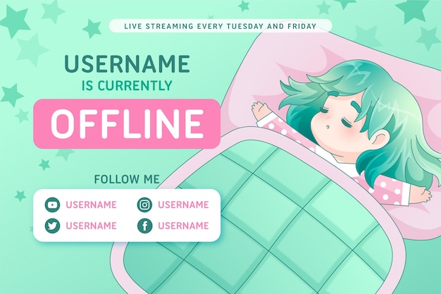 Banner bonito contração offline com caráter de menina