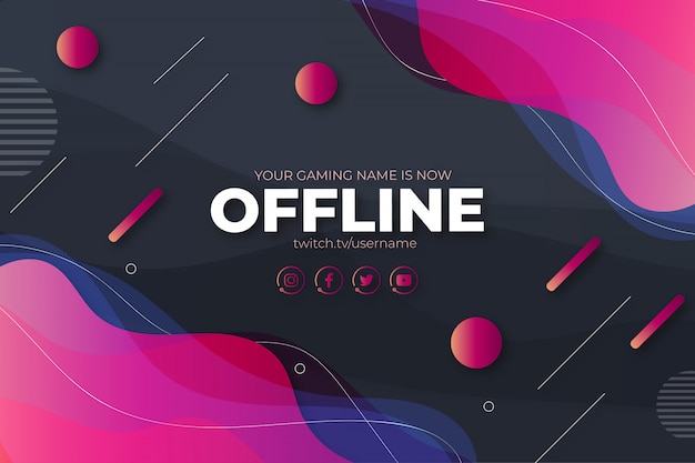 Vetor grátis banner colorido do twitch design offline