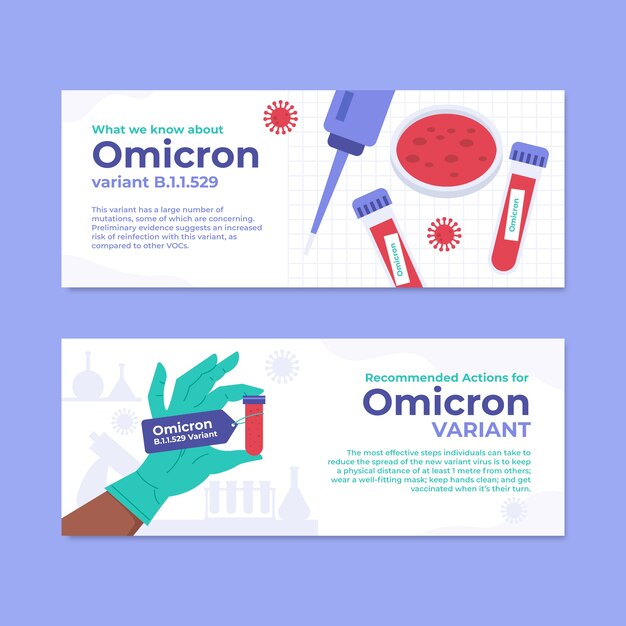 Vetor grátis banner criativo de variante omicron