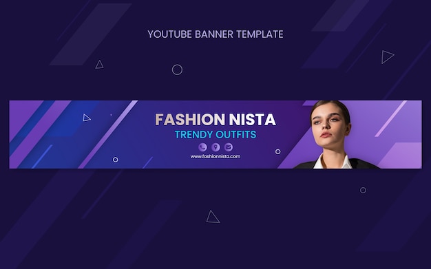 Banner criativo em gradiente colorido do youtube