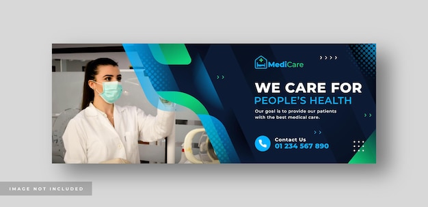 Banner da web para cobertura de mídia social de saúde médica