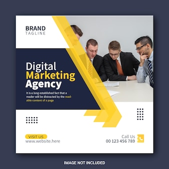 Banner de agência de marketing digital para modelo de postagem de mídia social