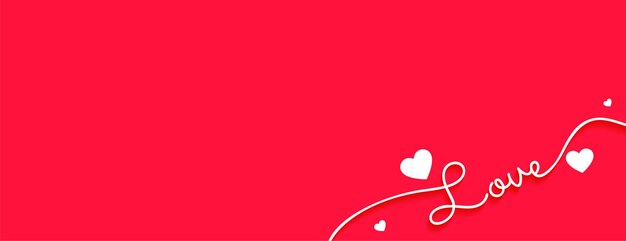 Vetor grátis banner de amor limpo para design de dia dos namorados