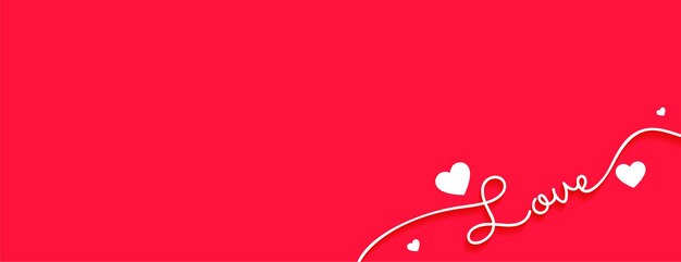 Banner de amor limpo para design de dia dos namorados