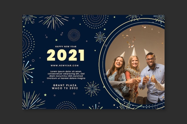 Vetor grátis banner de ano novo de 2021