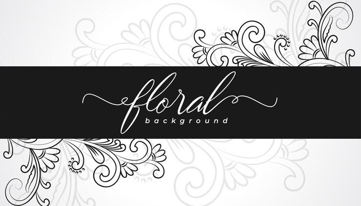 Vetor grátis banner de arte floral de estilo de linha para decoração moderna