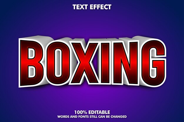 Banner de boxe - efeito de texto 3D editável