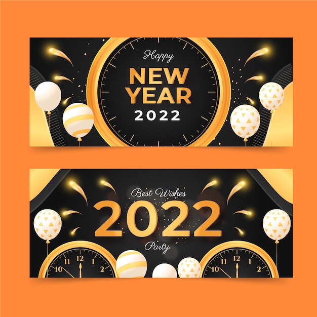 Banner de celebração de ano novo de 2022