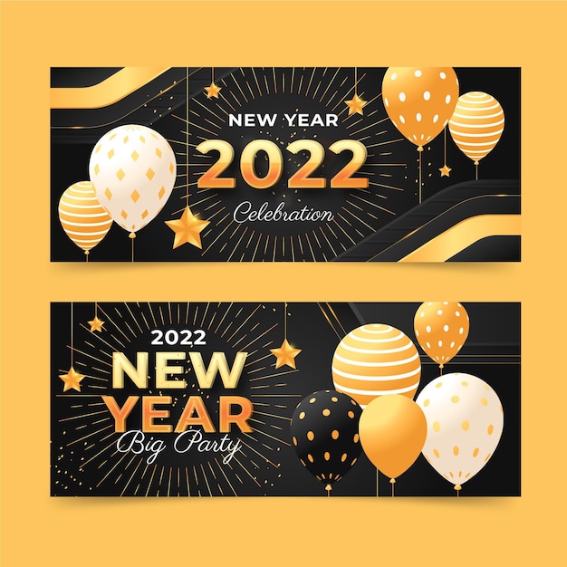 Banner de celebração de ano novo de 2022