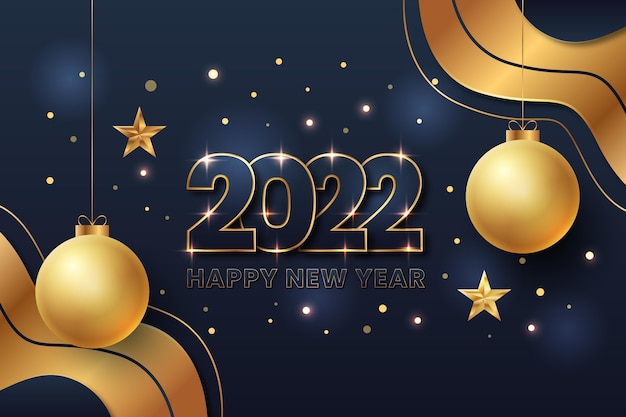 Vetor grátis banner de celebração de ano novo de 2022
