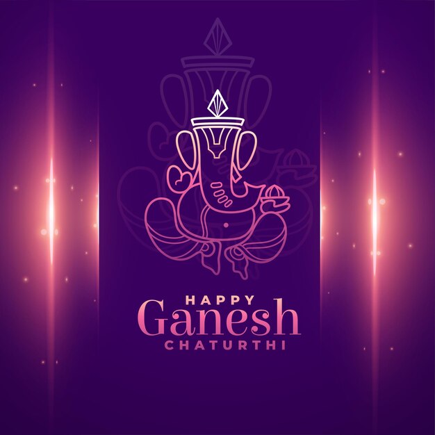 Banner de celebração do feriado shinny ganesh chaturthi na cor roxa