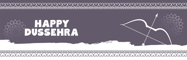 Banner de celebração tradicional de dussehra feliz com arco e flecha