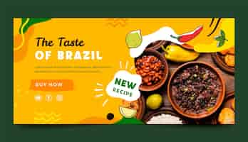 Vetor grátis banner de comida latam de design plano